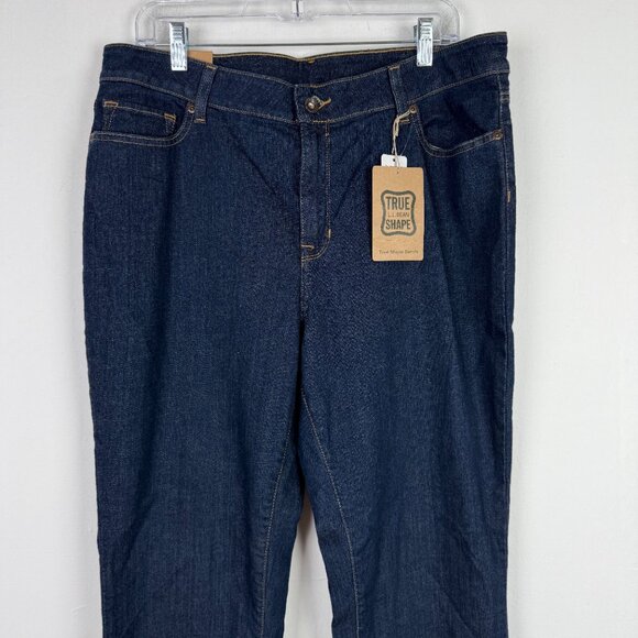 NWT LL Bean True Shape Favorite Fit Bootcut Jeans Dark Rinse Plus Size 16 NEW - Picture 3 of 12